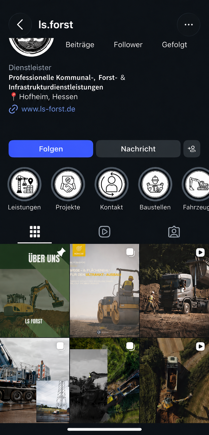 Instagram Profil von LS Forst
